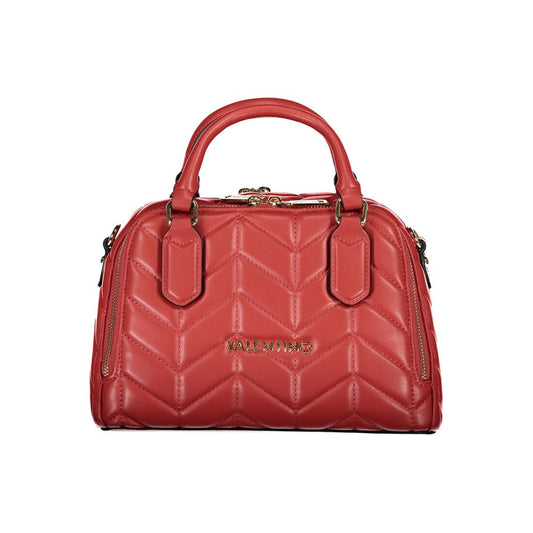 Mario Valentino Red Faux Leather Handbag with Adjustable Strap