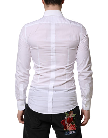 Dolce & Gabbana White GOLD Long Sleeves Dress Shirt for Men