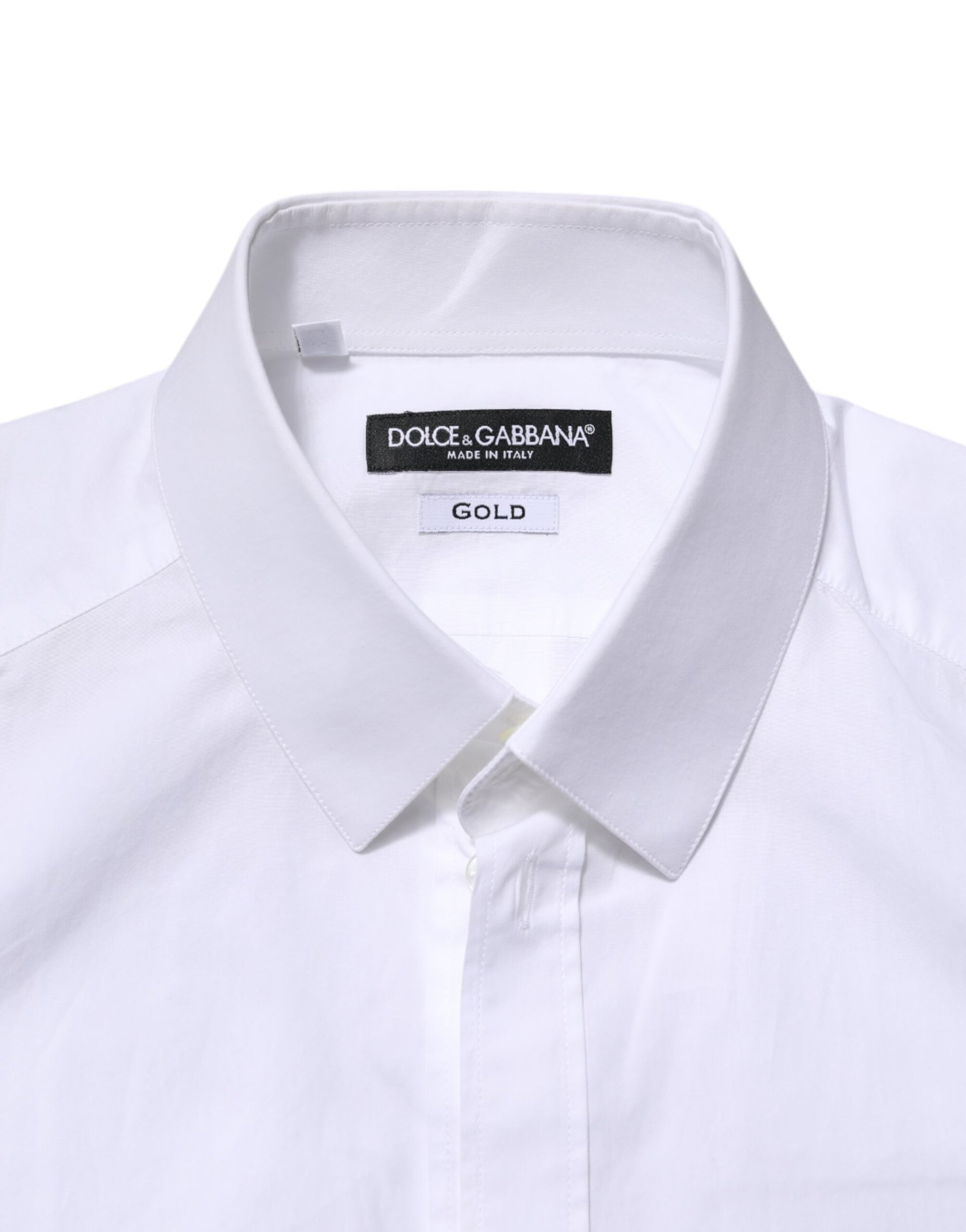 Dolce & Gabbana White GOLD Long Sleeves Dress Shirt for Men