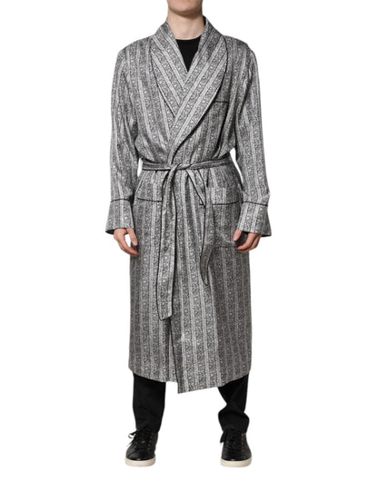 Dolce & Gabbana Multicolor Floral Silk Robe Coat Wrap Jacket