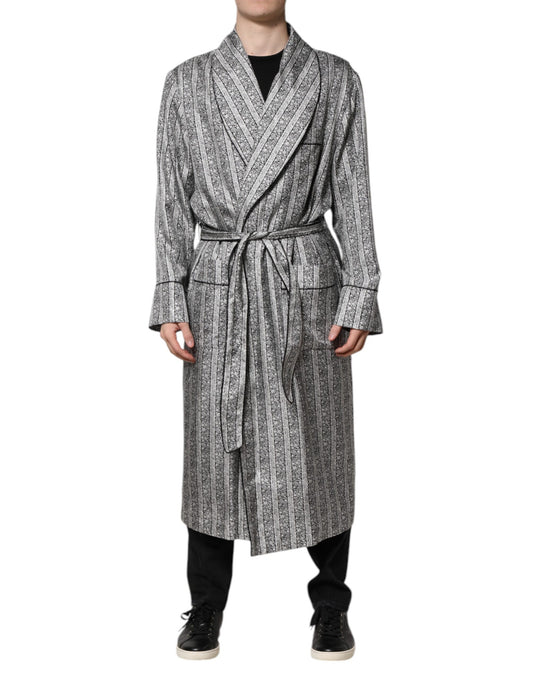 Dolce & Gabbana Multicolor Floral Silk Robe Coat Wrap Jacket