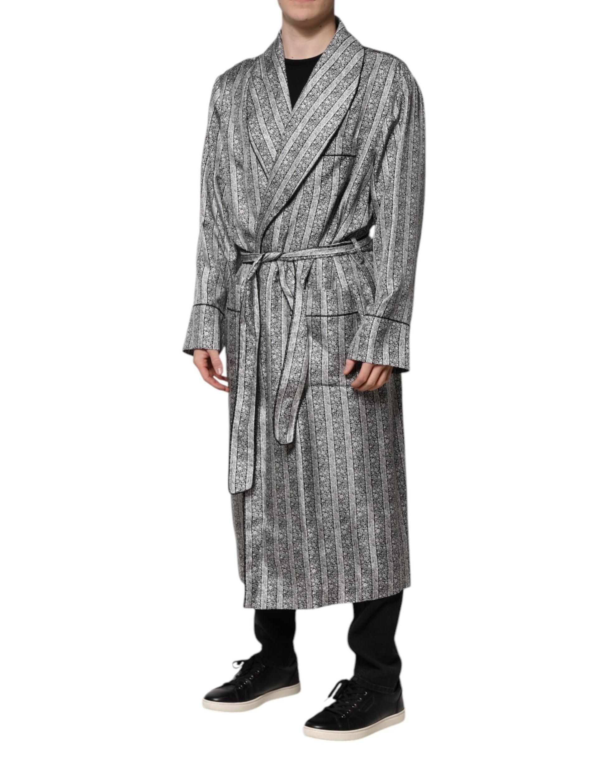 Dolce & Gabbana Multicolor Floral Silk Robe Coat Wrap Jacket