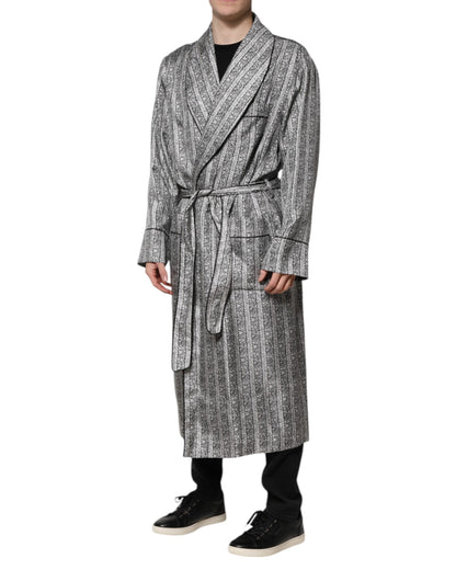 Dolce & Gabbana Multicolor Floral Silk Robe Coat Wrap Jacket