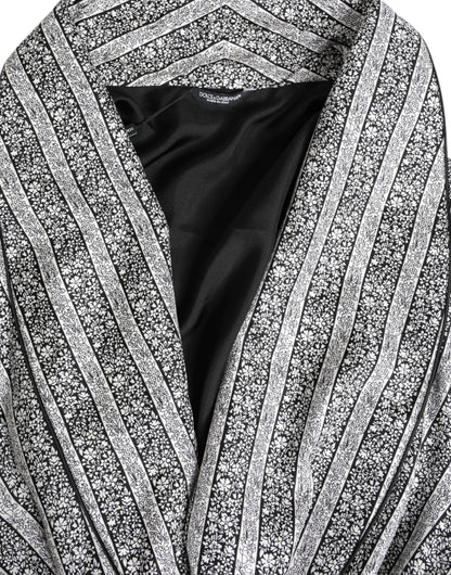 Dolce & Gabbana Multicolor Floral Silk Robe Coat Wrap Jacket