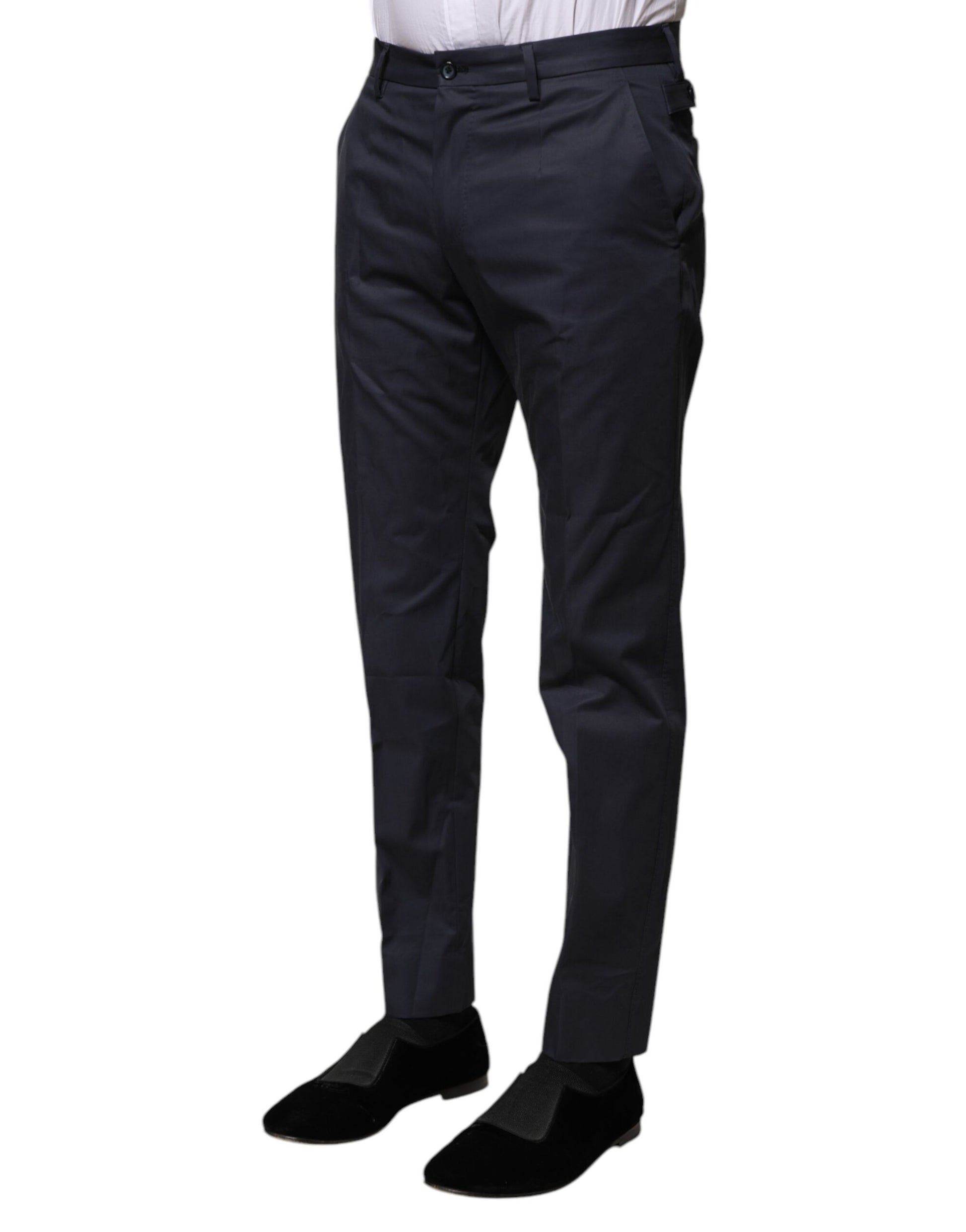 Dolce & Gabbana Dark Blue Cotton Formal Pants