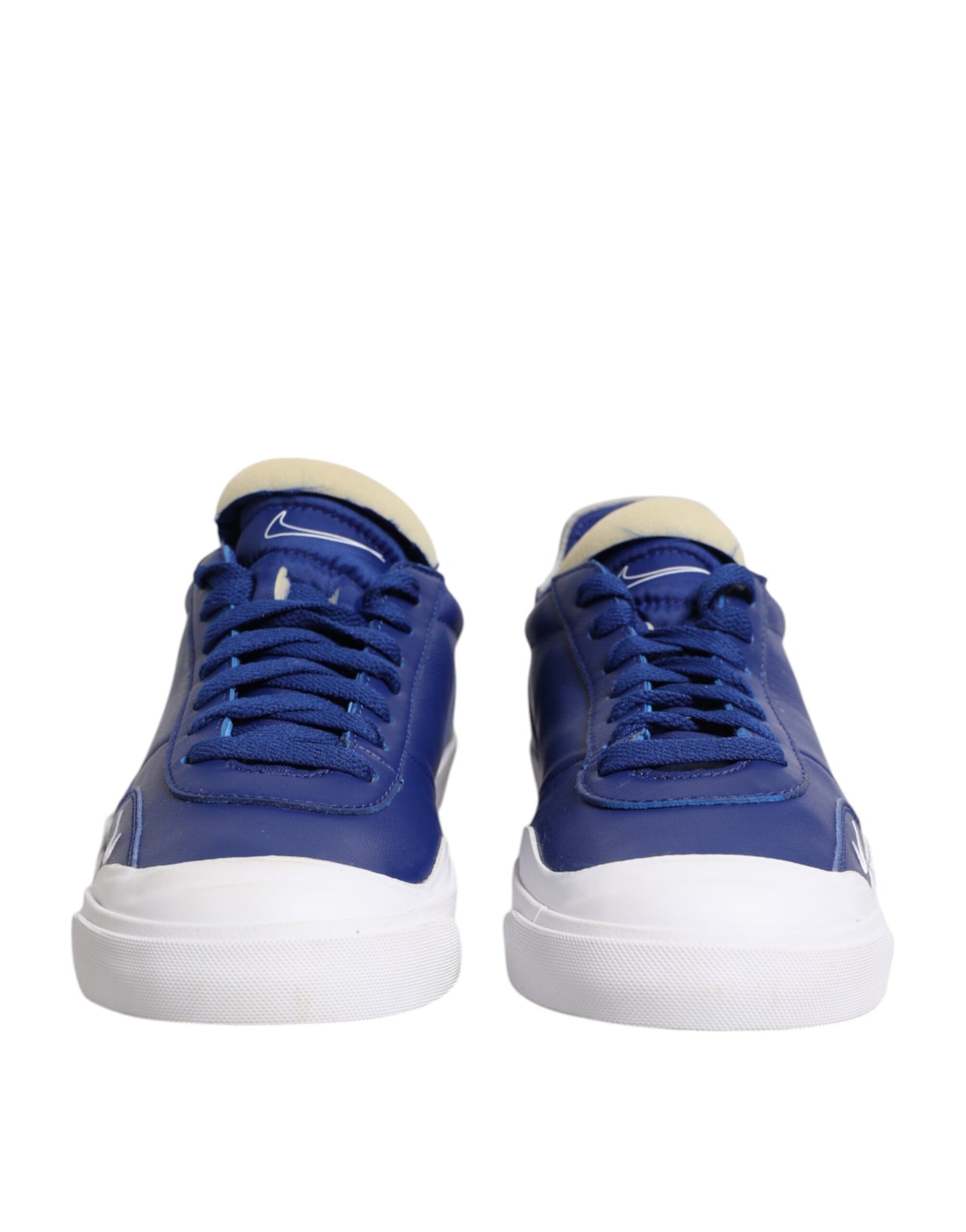 Nike White Blue Lace Up Low Top Drop-Type PRM Sneakers