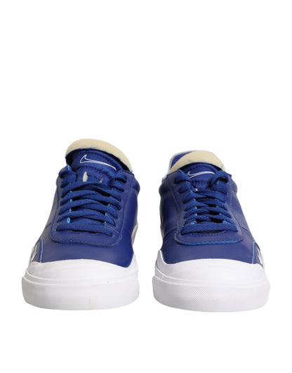 Nike White Blue Lace Up Low Top Drop-Type PRM Sneakers
