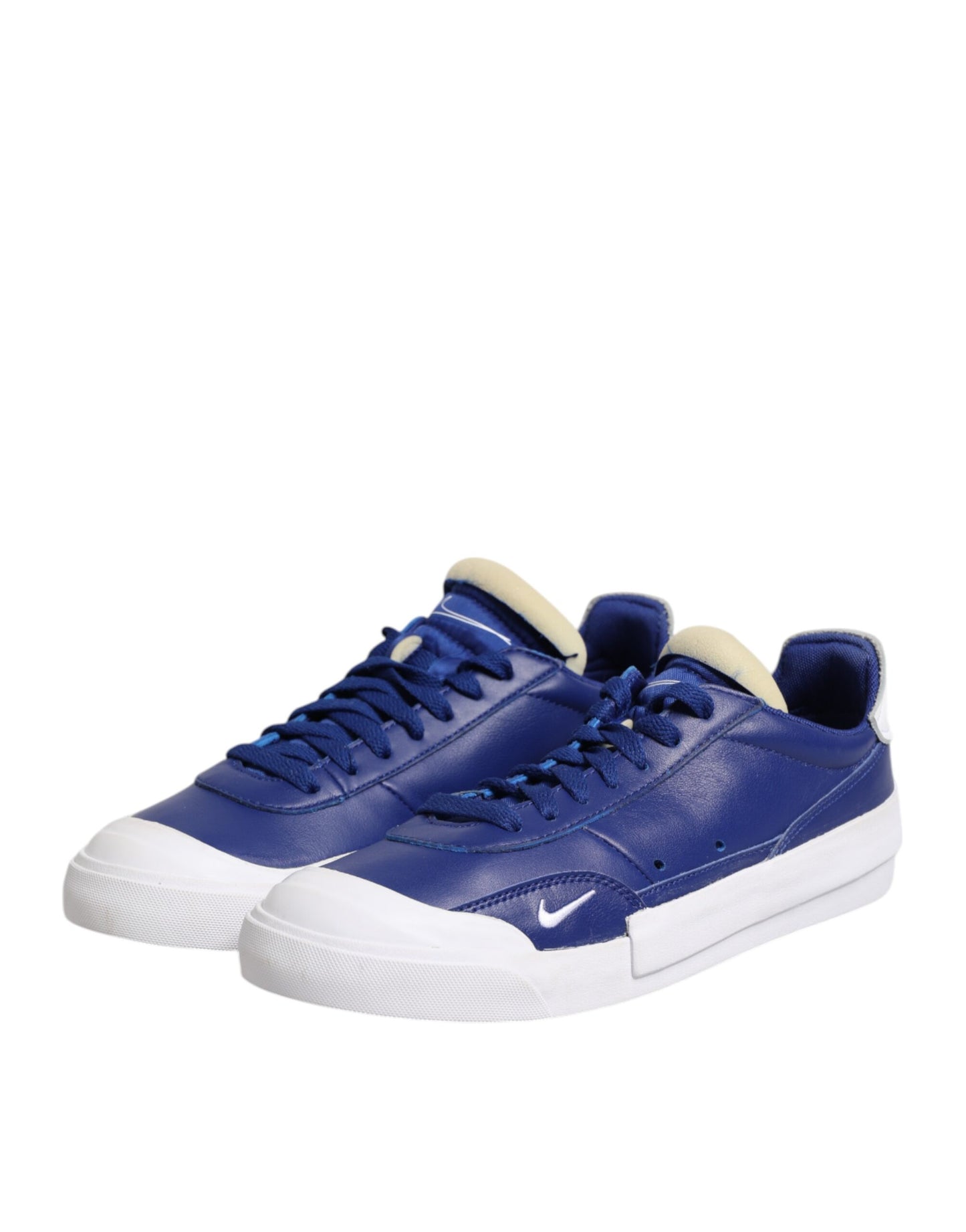 Nike White Blue Lace Up Low Top Drop-Type PRM Sneakers