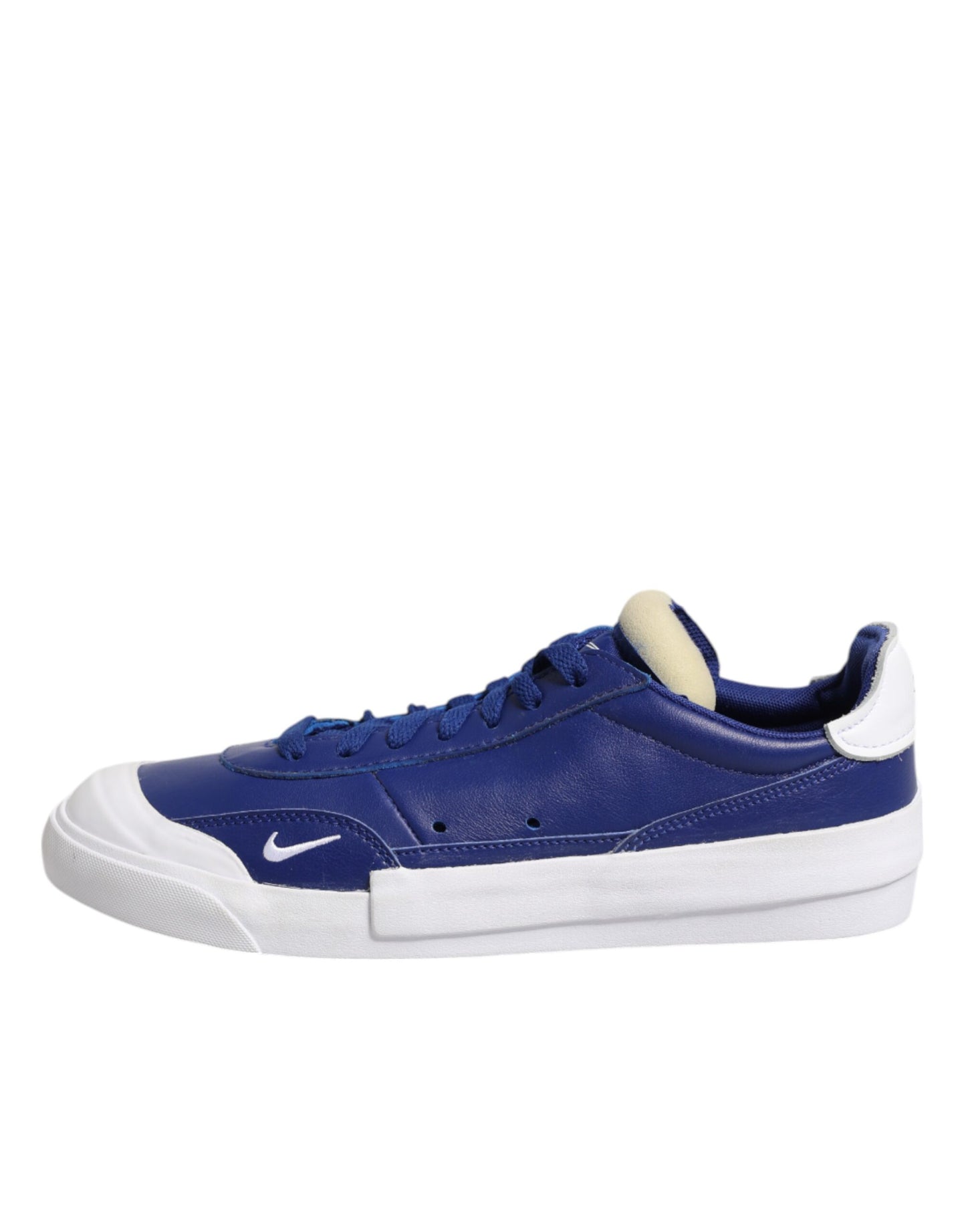Nike White Blue Lace Up Low Top Drop-Type PRM Sneakers