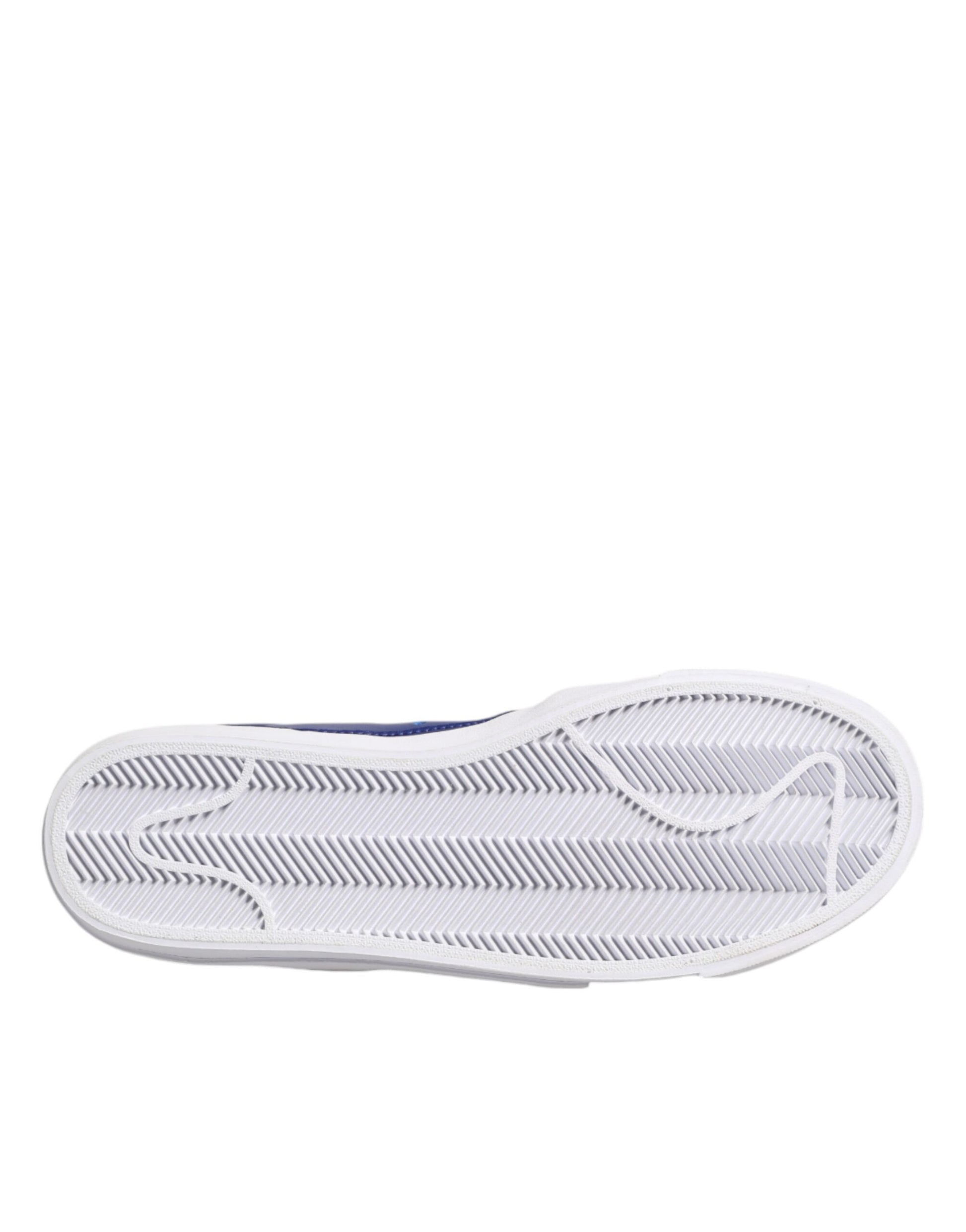 Nike White Blue Lace Up Low Top Drop-Type PRM Sneakers