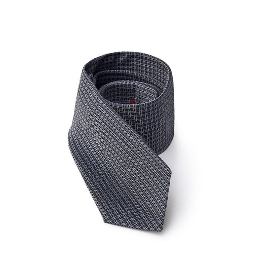 Jil Sander Gray Silk Tie - Sophisticated Geometric Elegance