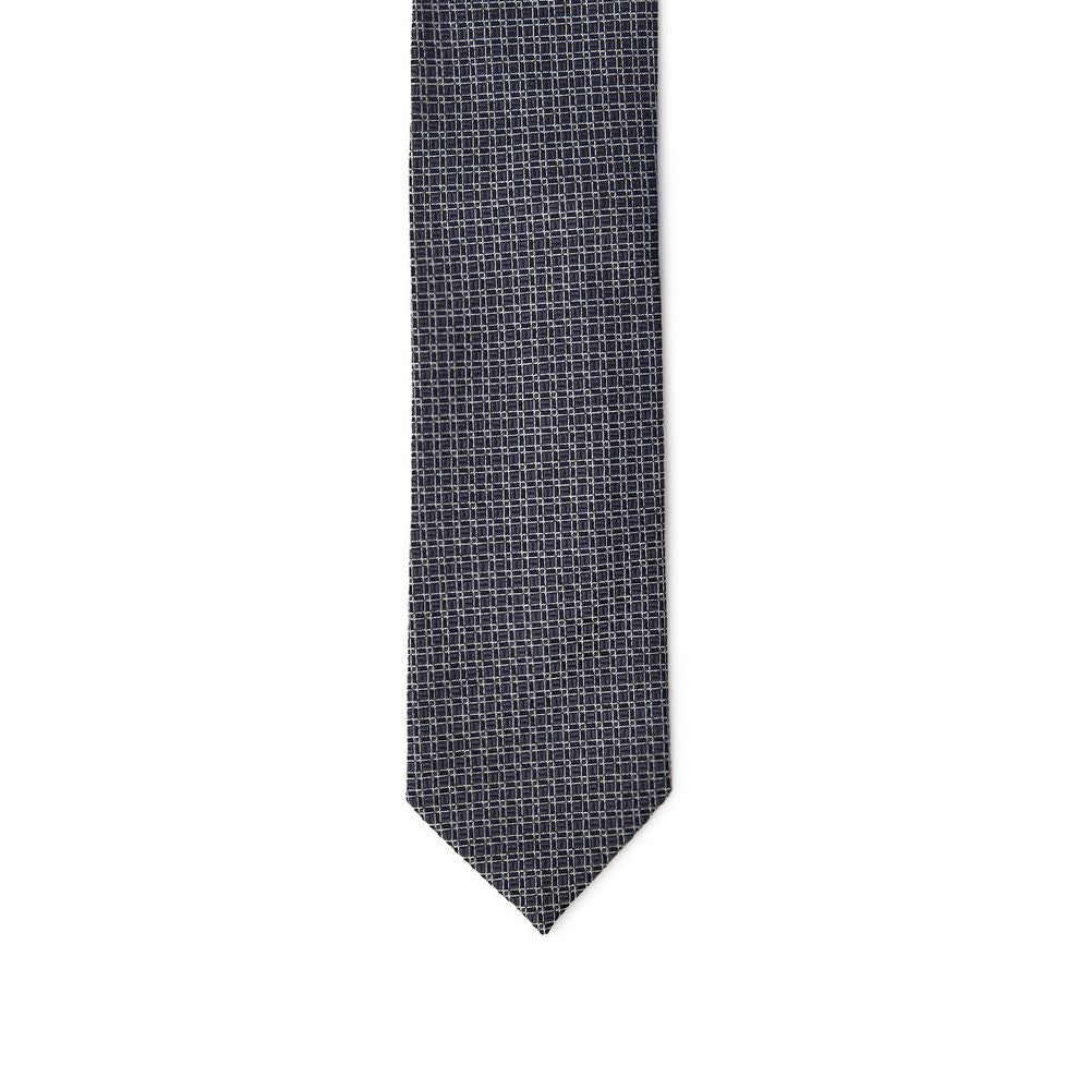 Jil Sander Gray Silk Tie - Sophisticated Geometric Elegance