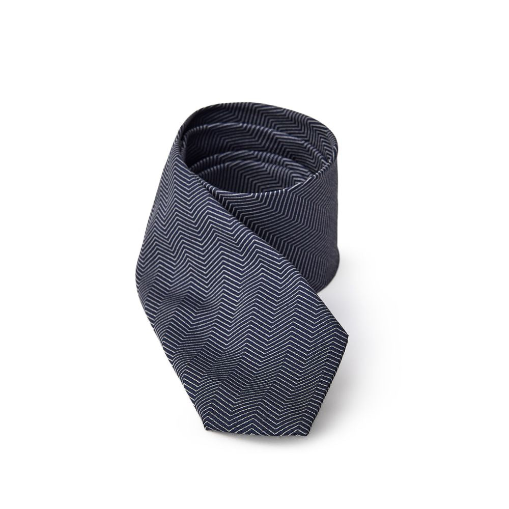 Jil Sander Blue Silk Tie - Micro Stripe Elegance