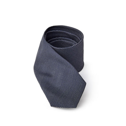 Jil Sander Blue Silk Tie - Micro Stripe Elegance