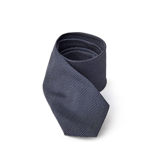 Jil Sander Blue Silk Tie - Micro Stripe Elegance