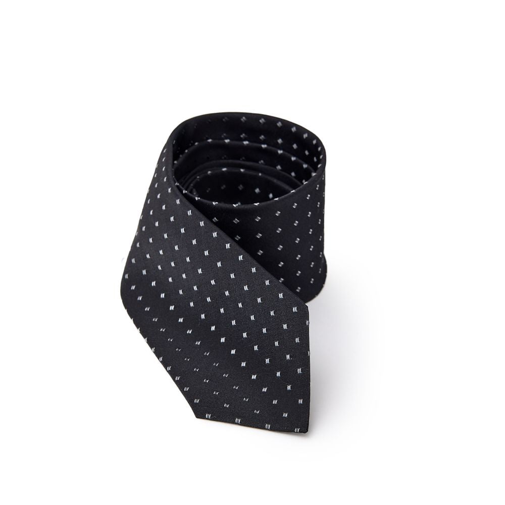 Jil Sander Black Silk Tie - Timeless Elegance in Jacquard