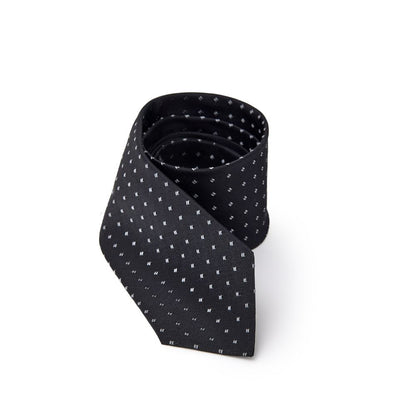 Jil Sander Black Silk Tie - Timeless Elegance in Jacquard