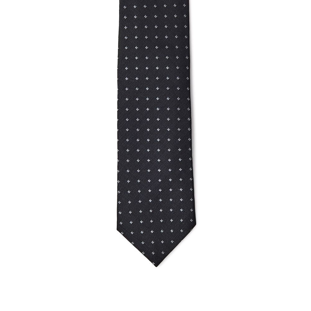 Jil Sander Black Silk Tie - Timeless Elegance in Jacquard