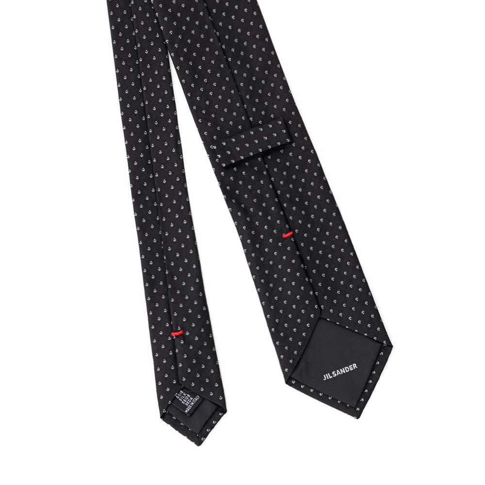 Jil Sander Blue Silk Tie with Contrasting Stripes