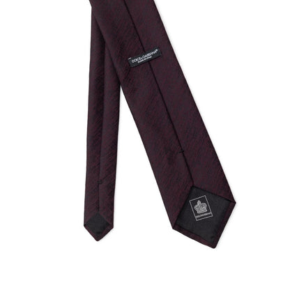 Dolce & Gabbana Purple Wool Tie with Contrasting Embroidery