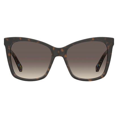 Love Moschino Women's Brown Haircalf Sunglasses – Chic Oversized Style