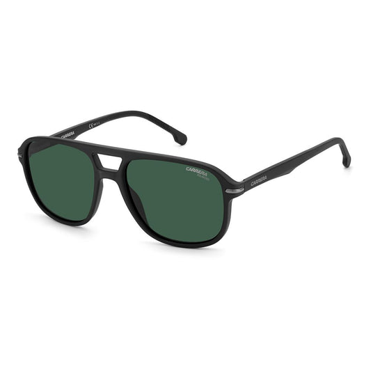 Carrera Men's Black Injected Sunglasses – Polarized Green Lenses, 56mm