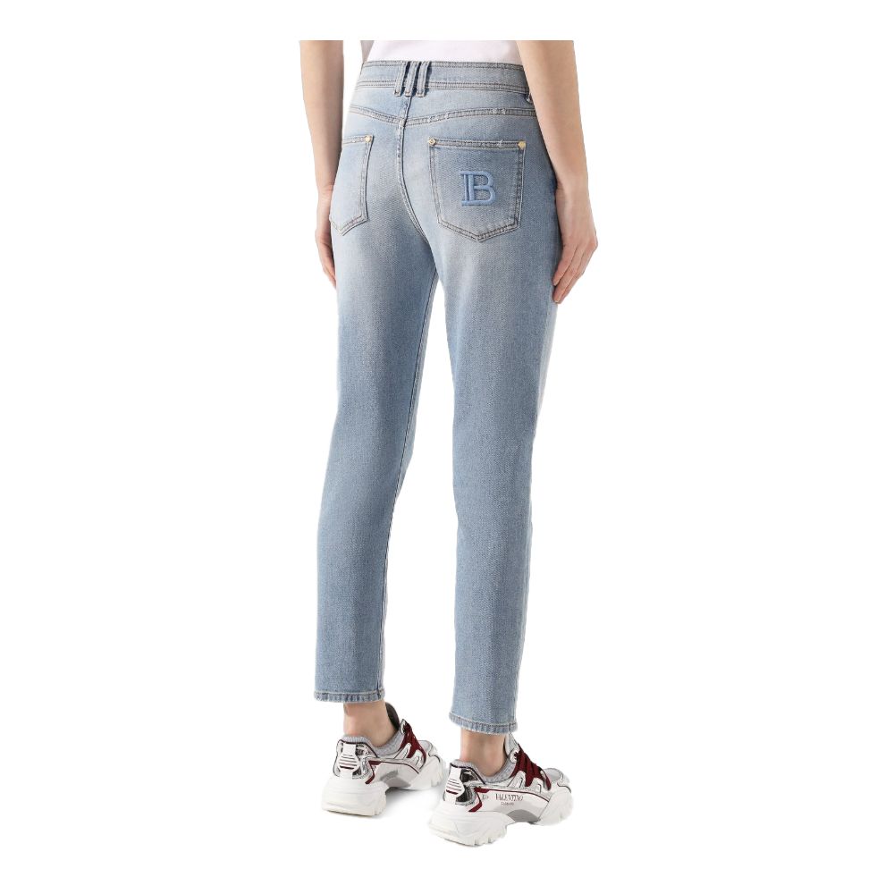 Balmain Blue Cotton Jeans