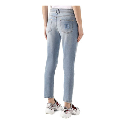 Balmain Blue Cotton Jeans