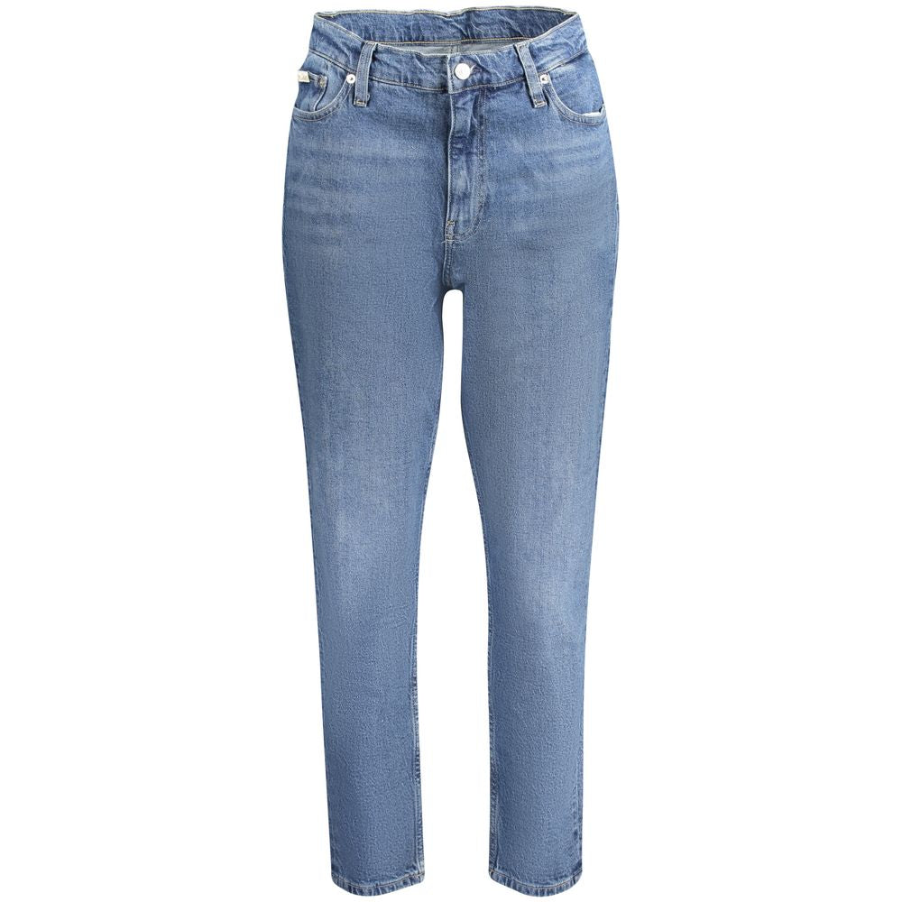 Calvin Klein Blue Cotton Mom Jeans