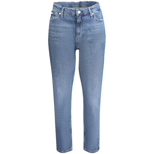 Calvin Klein Blue Cotton Mom Jeans