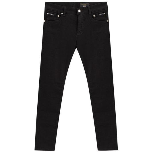 Dolce & Gabbana Black Cotton Skinny Jeans for Men