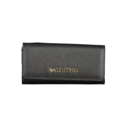 Mario Valentino Black Faux Leather Wallet with Logo Detail