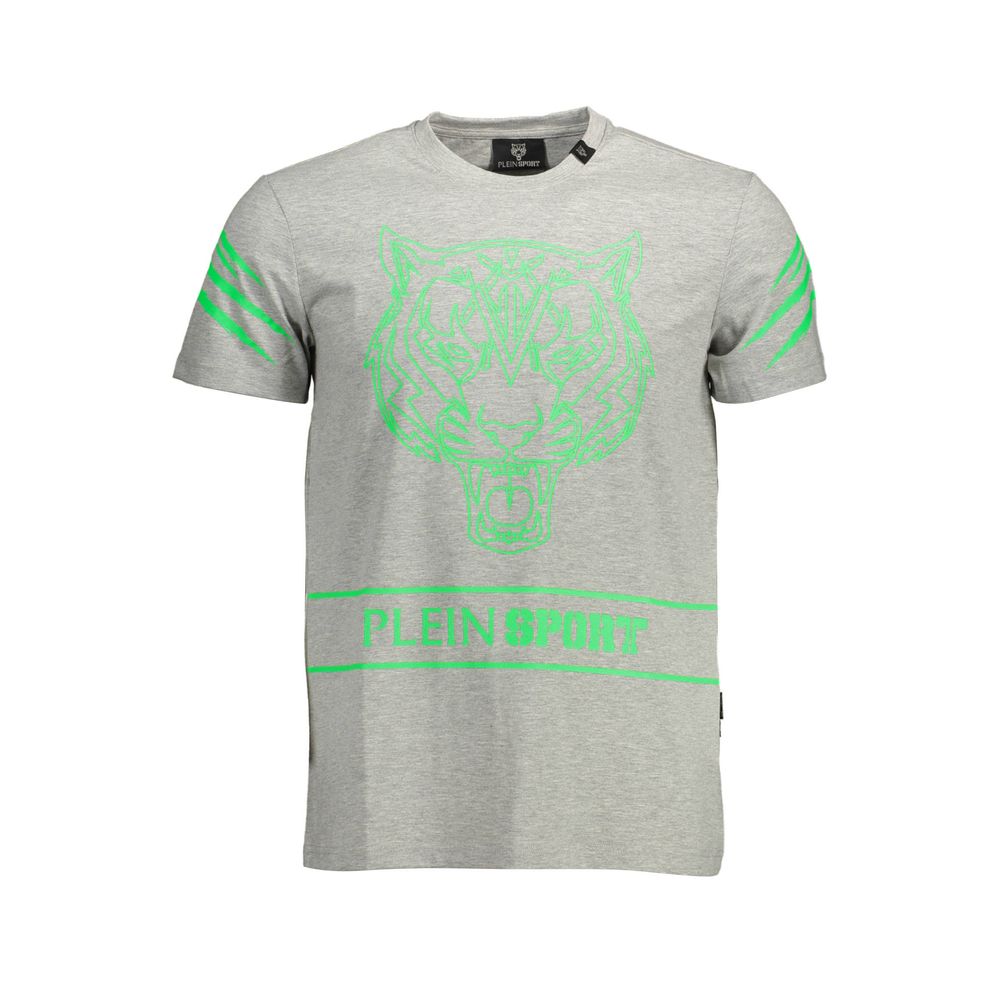 Plein Sport Grey Cotton Men T-Shirt