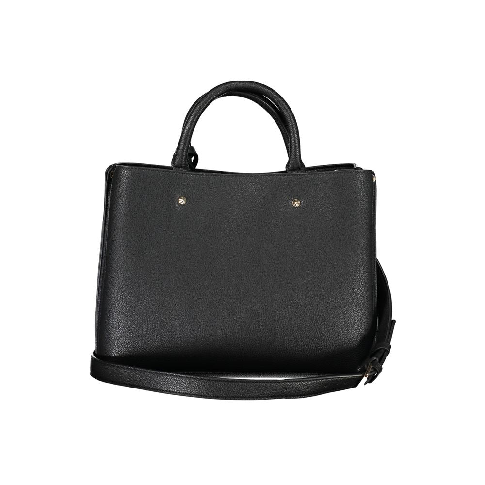 Guess Jeans Black Meridian Handbag – Faux Leather, Stylish Multi-Compartment Design