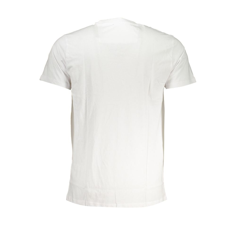 Cavalli Class Bianco Cotton Men T-Shirt in Blue