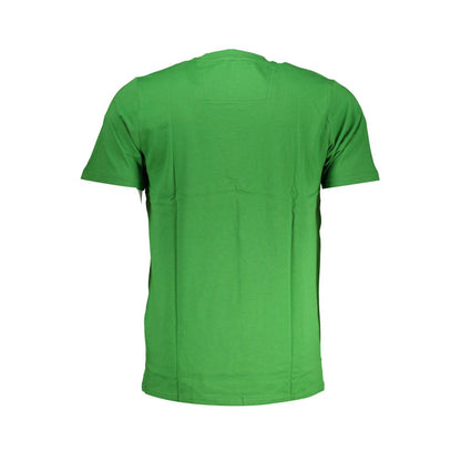 Cavalli Class Green Cotton T-Shirt for Stylish Comfort