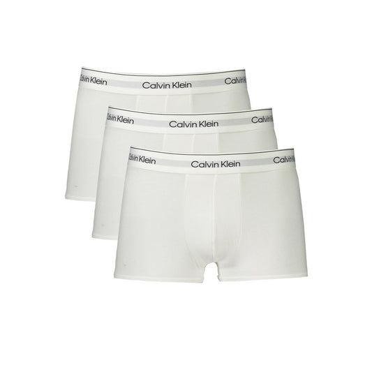 Calvin Klein White Cotton Men Boxer Shorts - Tri-Pack