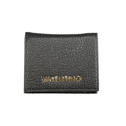 Mario Valentino Black Leather Effect Wallet with Automatic Closure