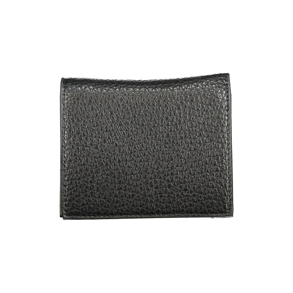 Mario Valentino Black Leather Effect Wallet with Automatic Closure