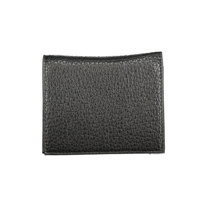 Mario Valentino Black Leather Effect Wallet with Automatic Closure