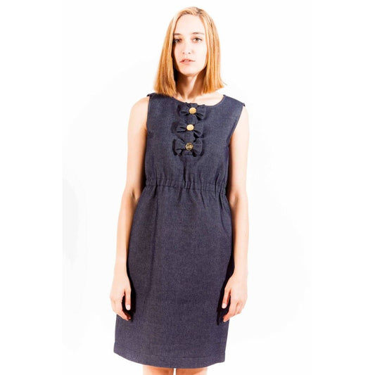 Love Moschino Blue Cotton Women Dress - Elegance Meets Comfort