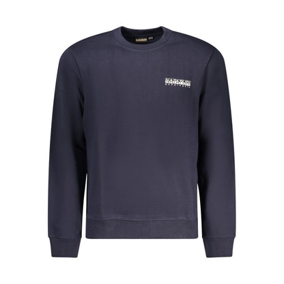 Napapijri Blue Cotton Sweater - Long Sleeve Crew Neck Sweatshirt