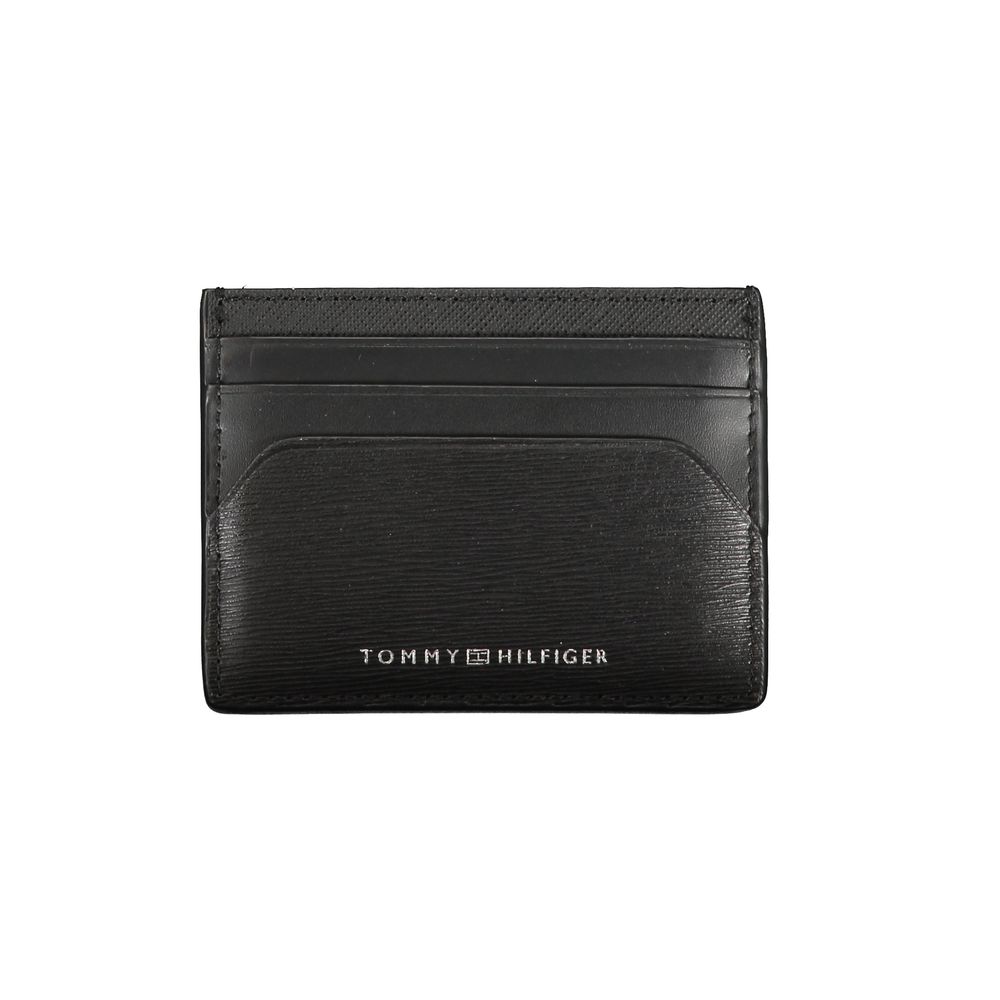 Tommy Hilfiger Black Leather Wallet - Stylish Card Holder