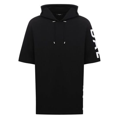 Balmain Black Cotton Half-Sleeve Sweatshirt