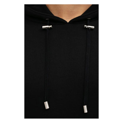 Balmain Black Cotton Half-Sleeve Sweatshirt