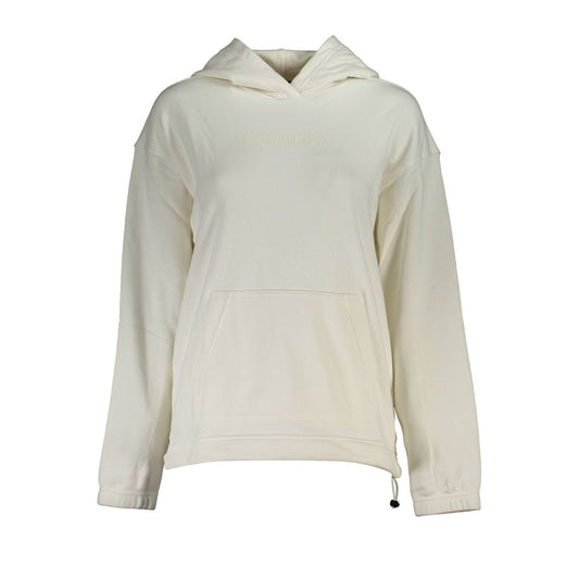 Calvin Klein White Cotton Womens Hoodie Sweater