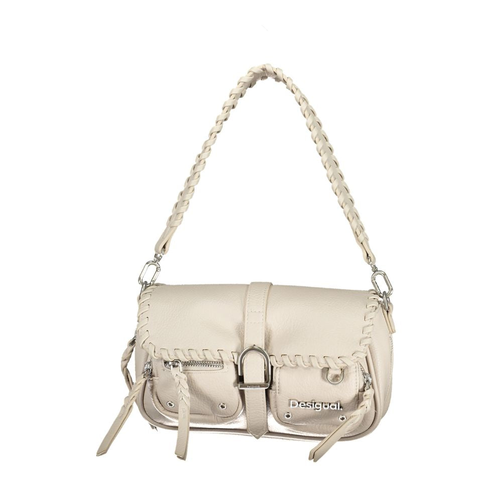 Desigual White Handbag: A Statement of Bold Elegance
