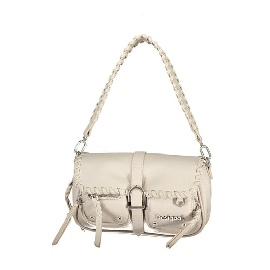 Desigual White Handbag: A Statement of Bold Elegance