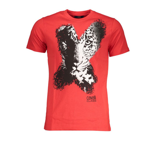 Cavalli Class Red Cotton T-Shirt - Stylish and Versatile