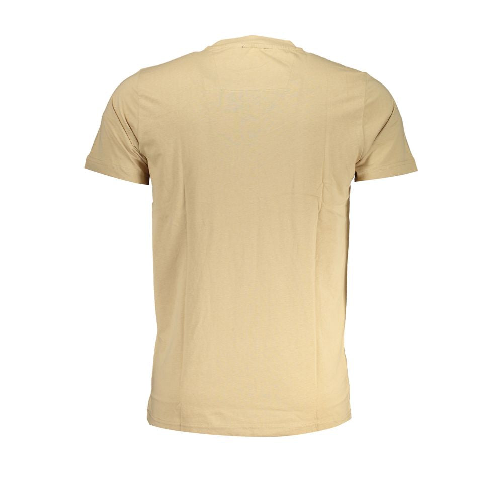 Cavalli Class Beige Cotton T-Shirt: Bold Statement Wear